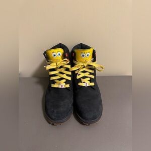 Women’s Timberland Black Suede Boots SpongeBob Collab